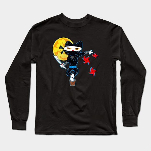 The Ninja Cat Long Sleeve T-Shirt by mm92